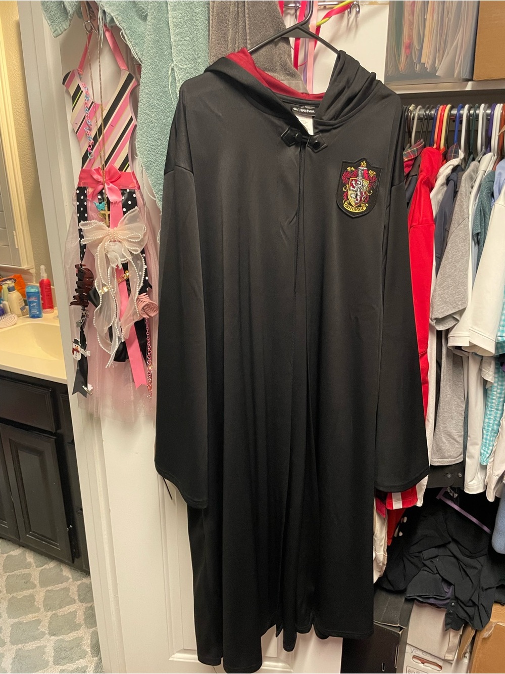 Gryffindor Black Hooded Wizard Cloak - Licensed Harry Potter Robe
